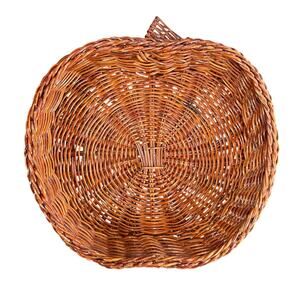 Vintage- Woven wicker tray basket- 7x6x2" Apple Shaped- teacher cottagecore